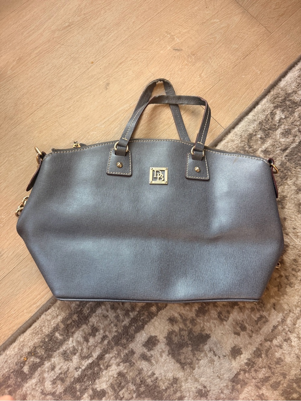Dooney & Bourke Gray Leather Satchel Handbag